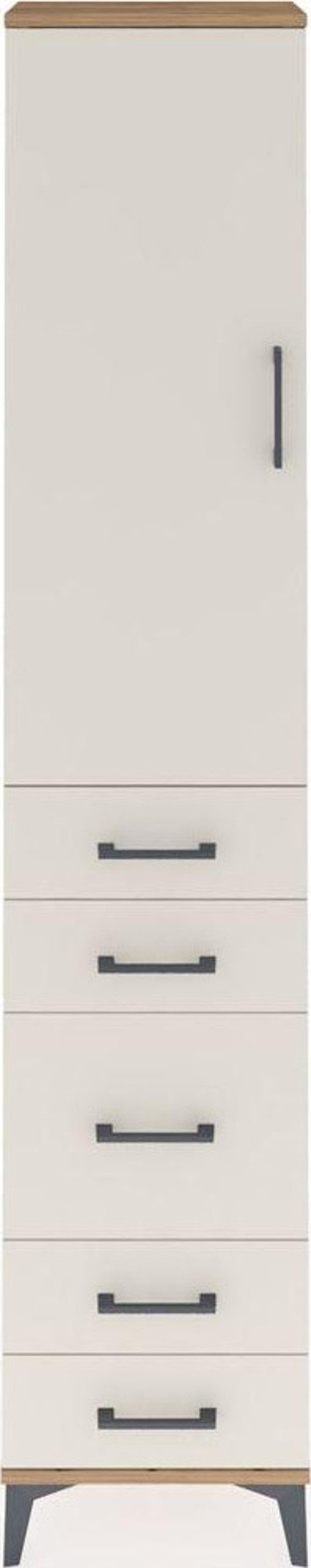 Arges Dolap 3 Raflı 5 Çekmeceli Tek Kapaklı 44x30x221 Çam-Aytaşı