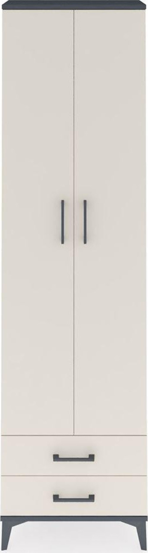 Arges Dolap 3 Raflı 2 Çekmeceli Tek Askılı 60x30x221 Antrasit-Aytaşı
