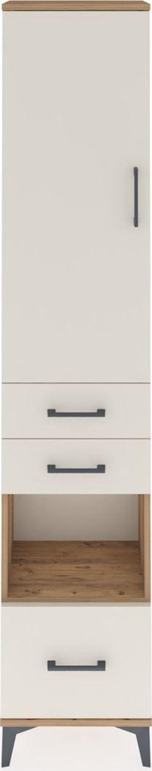 Arges Dolap 3 Raflı 3 Çekmeceli Tek Askılı 44x30x221 Çam-Aytaşı