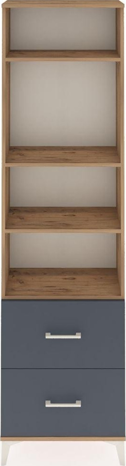 Arges Dolap 4 Raflı 2 Çekmeceli 60x30x221 Çam-Antrasit
