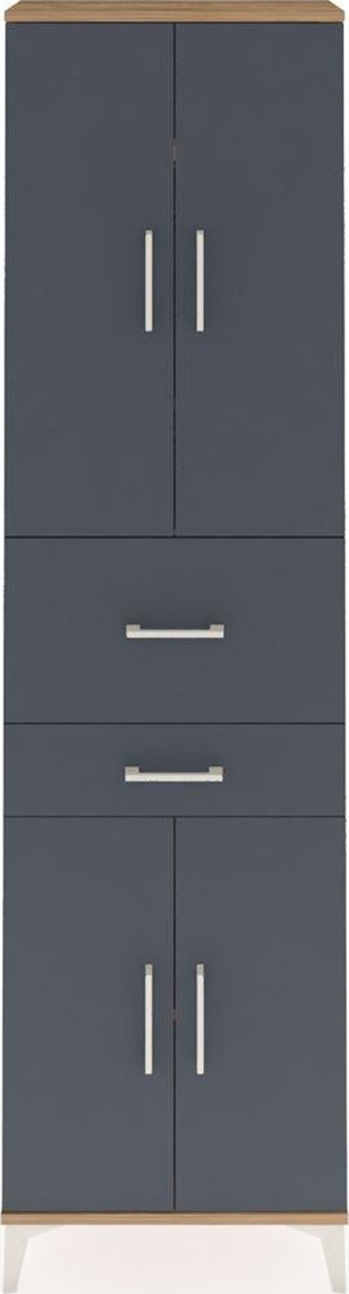 Arges Dolap 4 Raflı 2 Çekmeceli 4 Kapaklı 60x30x221 Çam-Antrasit