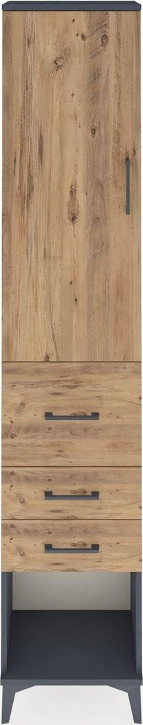 Arges Dolap 2 Raflı 3 Çekmeceli Tek Askılı 44x30x221 Antrasit-Çam