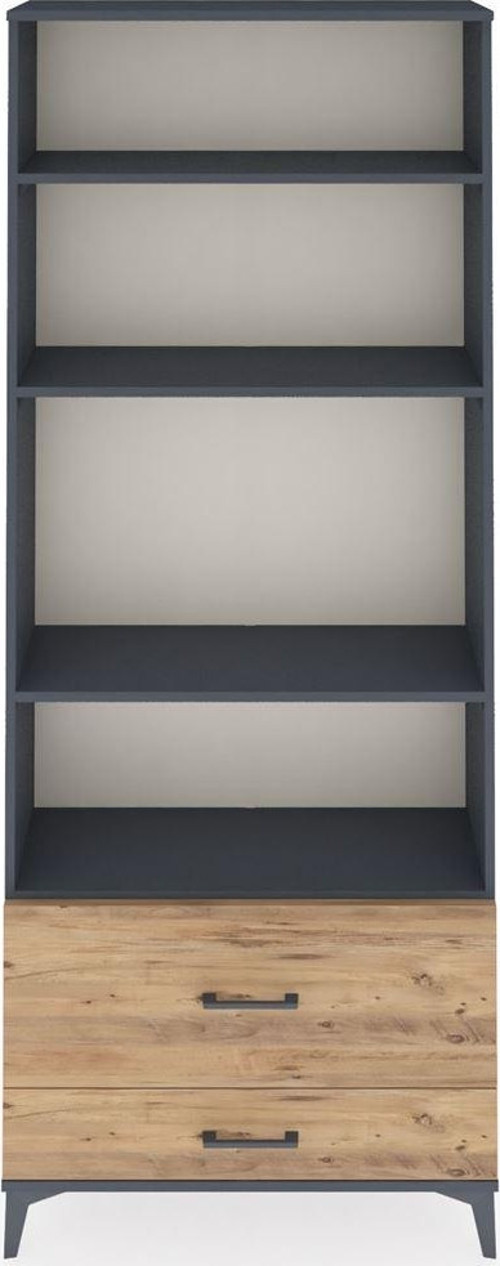Arges Dolap 4 Raflı 2 Çekmeceli 88x30x221 Antrasit-Çam