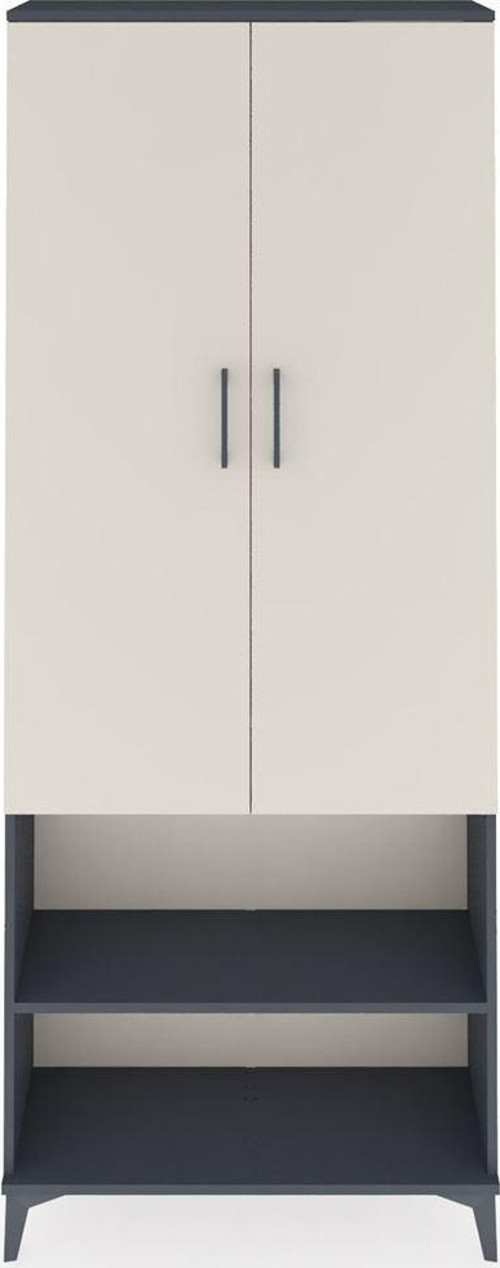 Arges Dolap 3 Raflı 2 Kapaklı 1 Askılı 88 x 30 x 221 cm Antrasit - Aytaşı