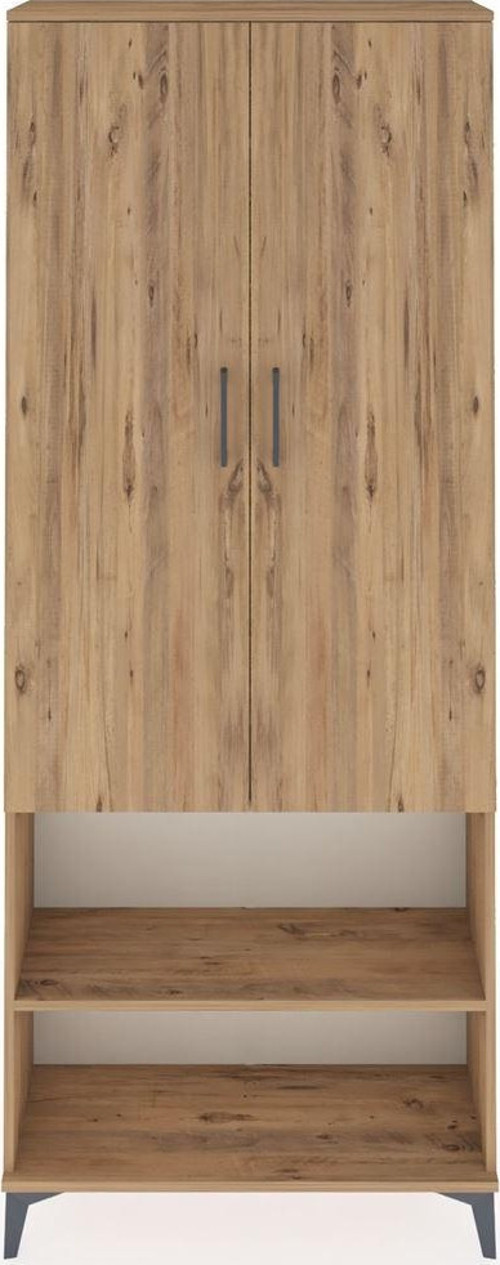 Arges Dolap 3 Raflı 2 Kapaklı 1 Askılı 88 x 30 x 221 cm Çam - Çam