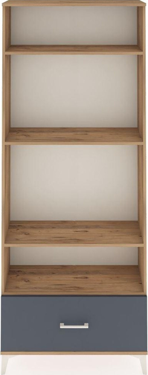 Arges Dolap 4 Raflı Tek Çekmeceli 88x30x221 Çam-Antrasit