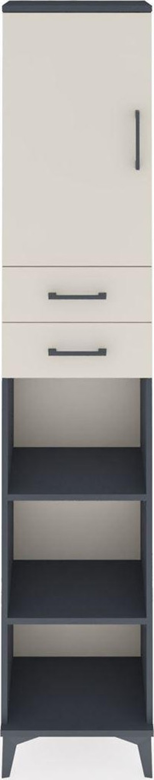 Arges Dolap 4 Raflı 2 Çekmeceli Tek Kapaklı 44x30x221 Antrasit-Aytaşı