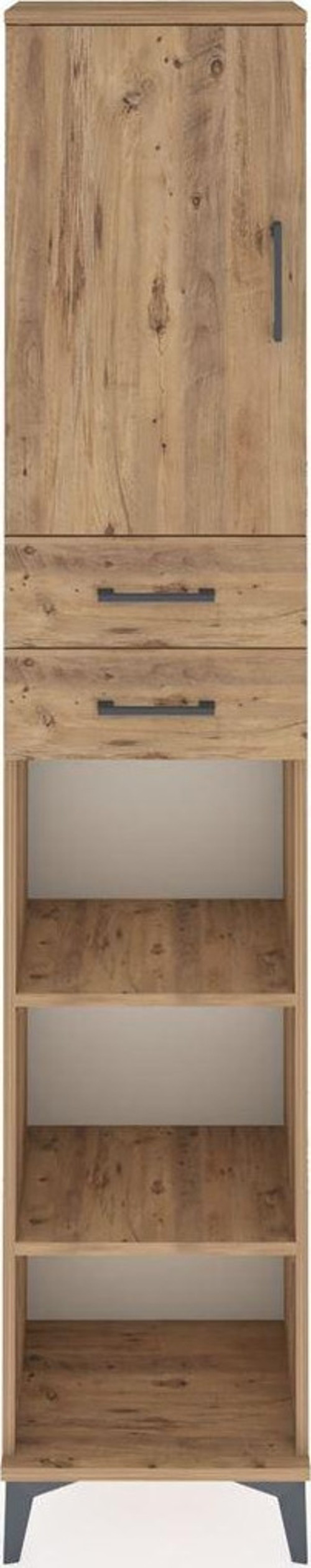 Arges Dolap 4 Raflı 2 Çekmeceli Tek Kapaklı 44x30x221 Çam-Çam