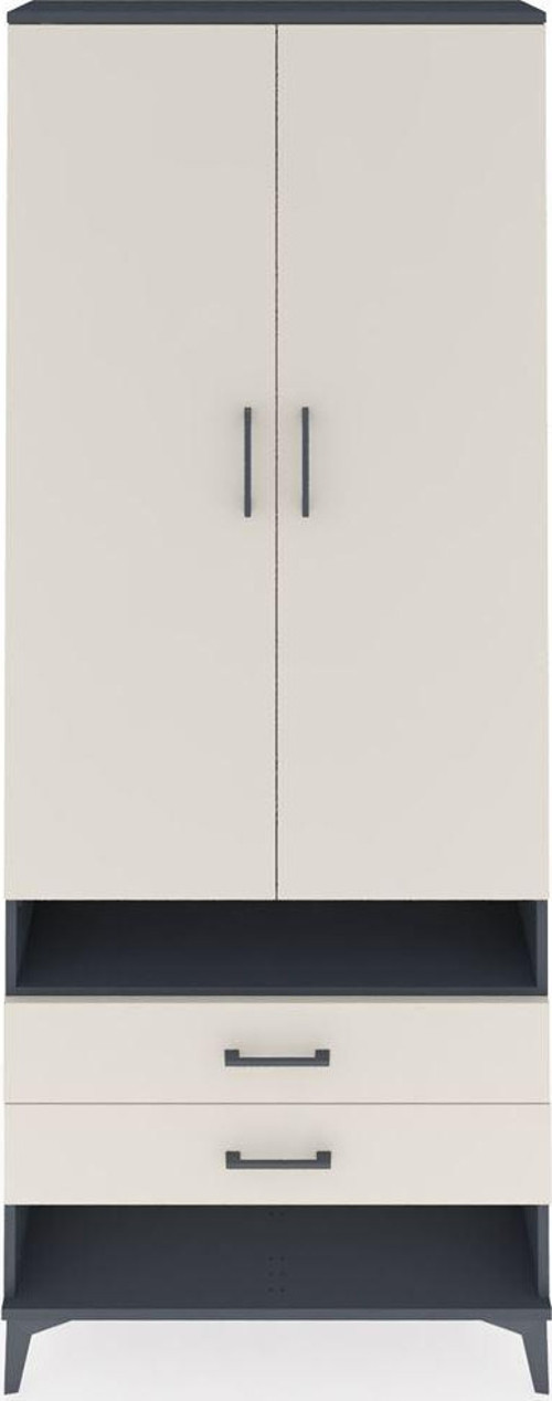 Arges Dolap 3 Raflı 2 Çekmeceli 1 Askılı 88 x 30 x 221 cm Antrasit - Aytaşı