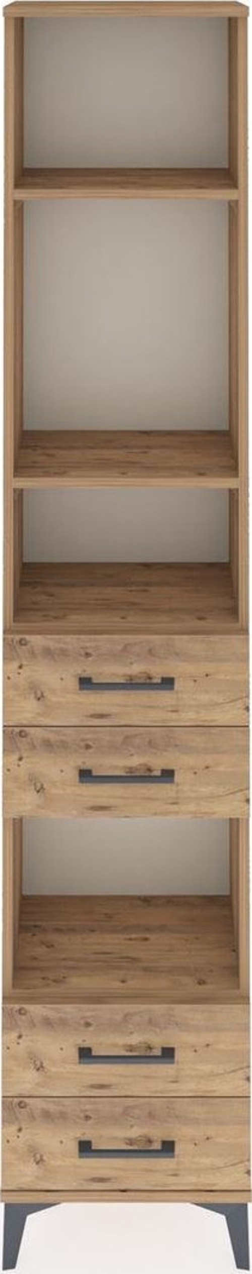 Arges Dolap 4 Raflı 4 Çekmeceli 44 x 30 x 221 cm Çam - Çam