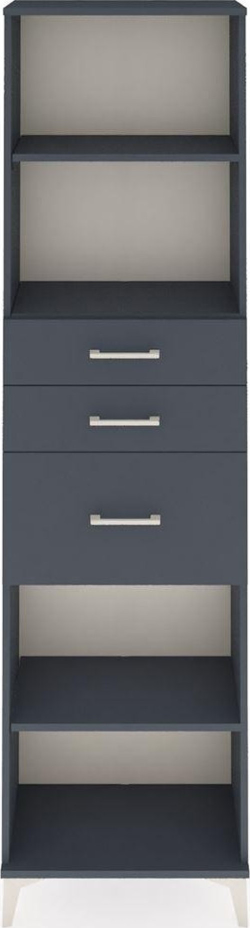 Arges Dolap 3 Raflı 3 Çekmeceli 60 x 30 x 221 cm Antrasit - Antrasit