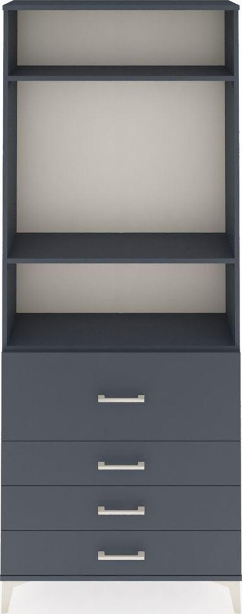 Arges Dolap 3 Raflı 4 Çekmeceli 88x30x221 Antrasit-Antrasit