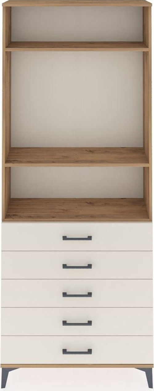 Arges Dolap 3 Raflı 5 Çekmeceli 88 x 30 x 221 cm Çam - Aytaşı