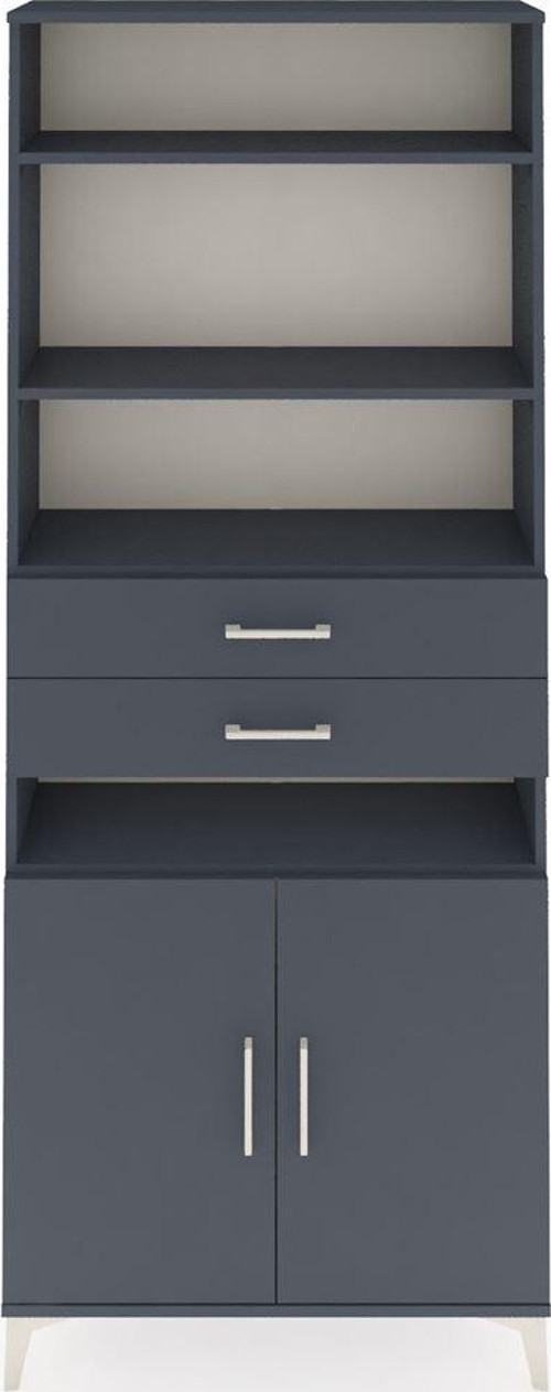 Arges Dolap 5 Raflı 2 Çekmeceli 2 Kapaklı 88x30x221 Antrasit-Antrasit
