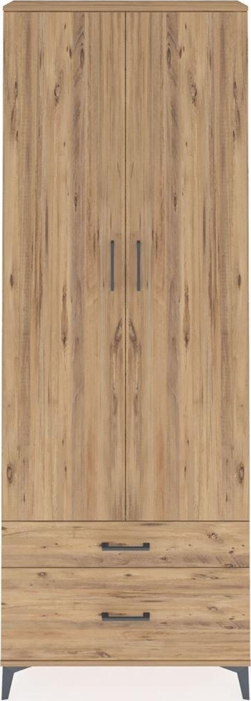 Arges Dolap 4 Raflı 2 Çekmeceli 2 Kapaklı 88x30x243 Çam-Çam