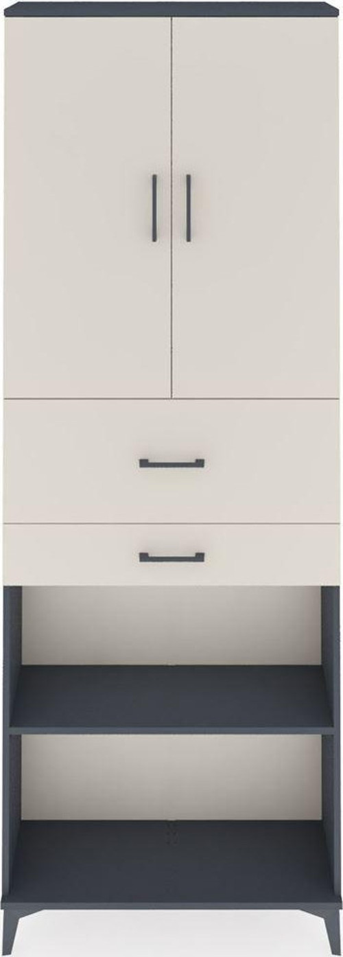 Arges Dolap 4 Raflı 2 Çekmeceli 2 Kapaklı 88x30x243 Antrasit-Aytaşı