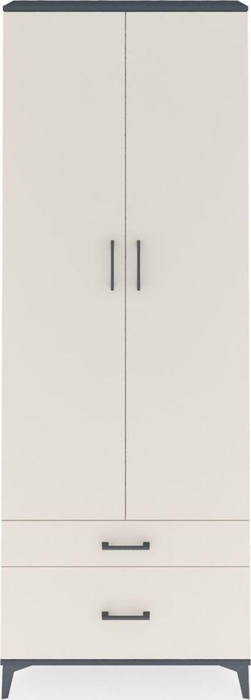 Arges Dolap 4 Raflı 2 Çekmeceli 2 Kapaklı 88x30x243 Antrasit-Aytaşı
