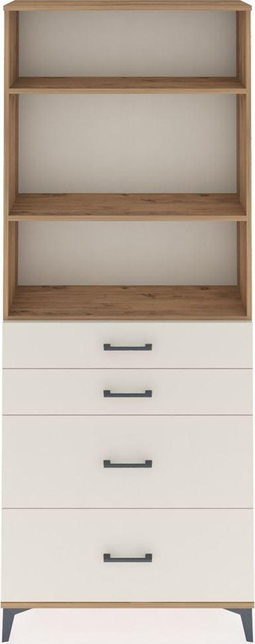 Arges Dolap 3 Raflı 4 Çekmeceli 88x30x221 Çam-Aytaşı