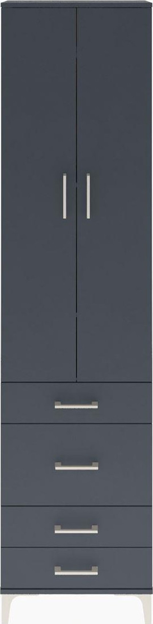 Arges Dolap 4 Raflı 4 Çekmeceli 2 Kapaklı 60x30x243 Antrasit-Antrasit