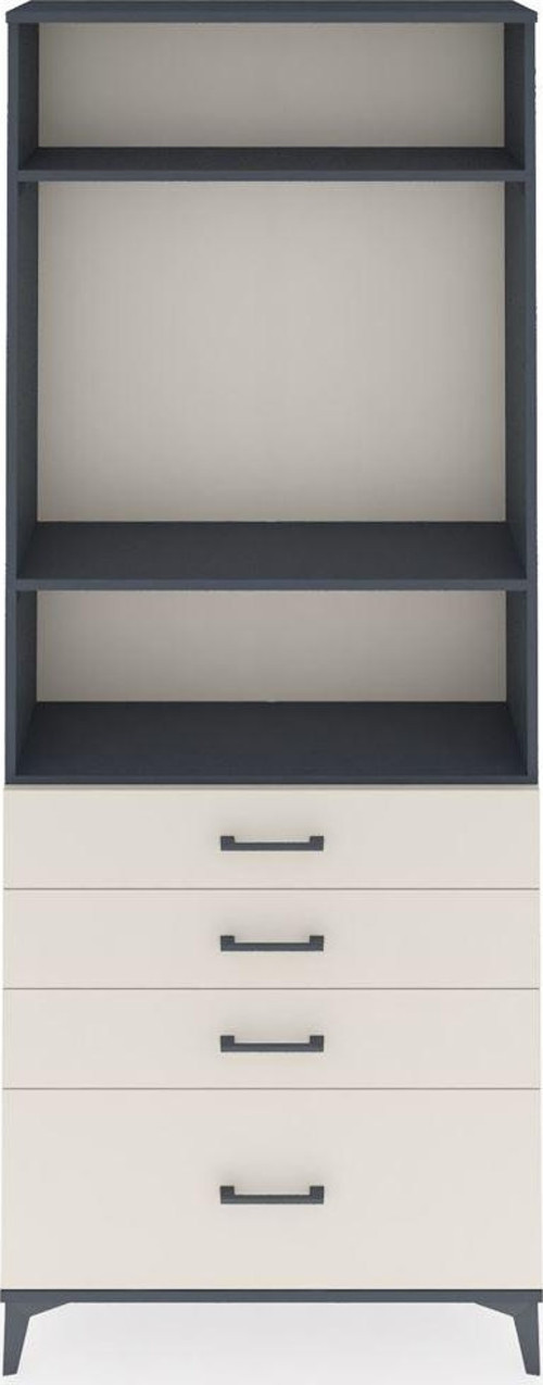 Arges Dolap 3 Raflı 4 Çekmeceli 88x30x221 Antrasit-Aytaşı