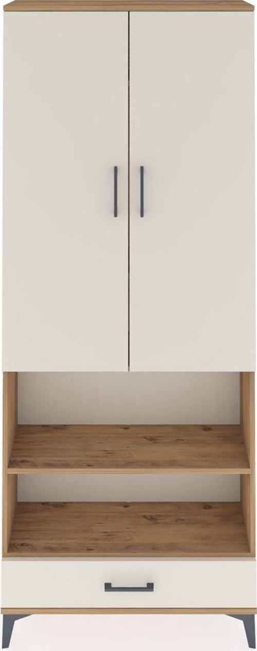 Arges Dolap 5 Raflı Tek Çekmeceli 2 Kapaklı 88x30x221 Çam-Aytaşı