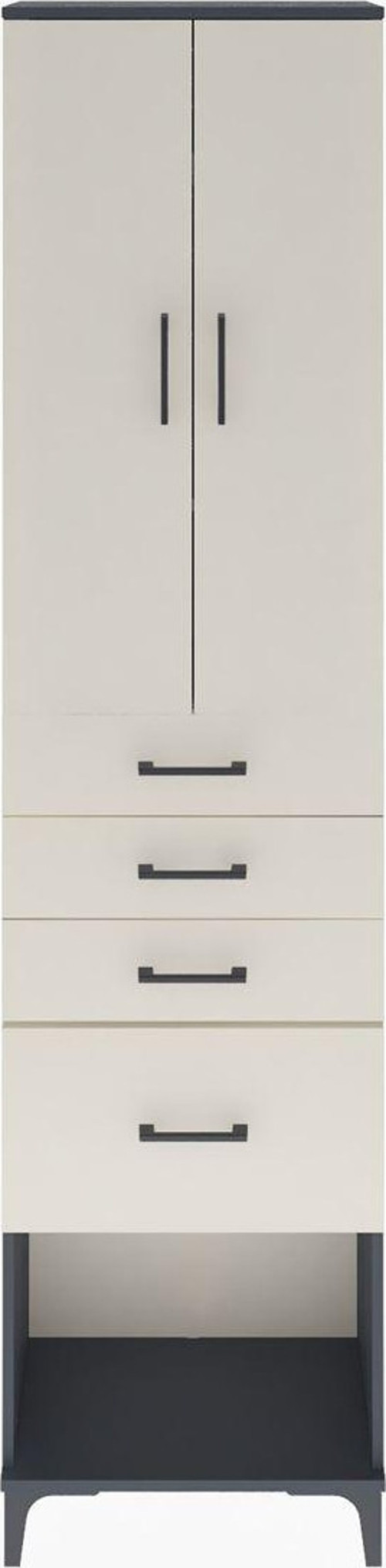 Arges Dolap 3 Raflı 4 Çekmeceli 2 Kapaklı 60 x 30 x 243 cm Antrasit - Aytaşı