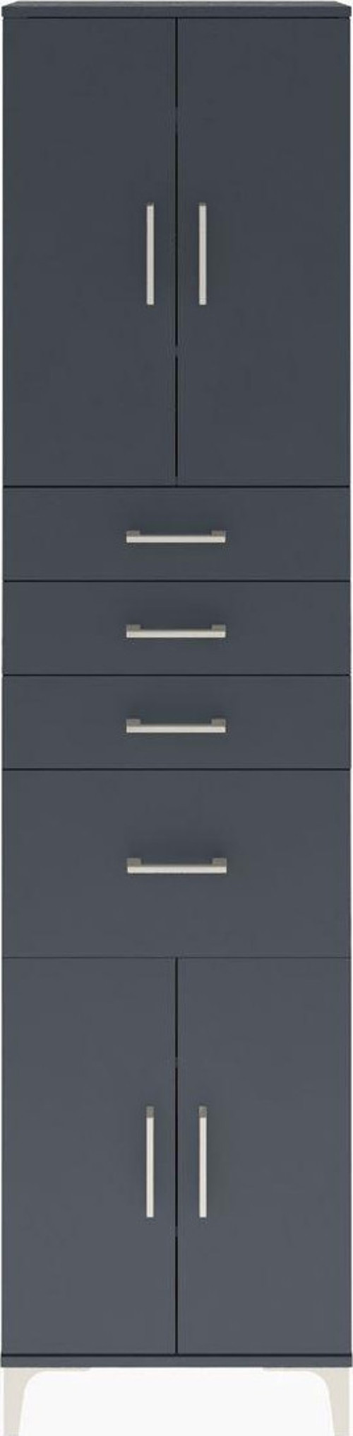 Arges Dolap 5 Raflı 4 Çekmeceli 4 Kapaklı 60 x 30 x 243 cm Antrasit - Antrasit
