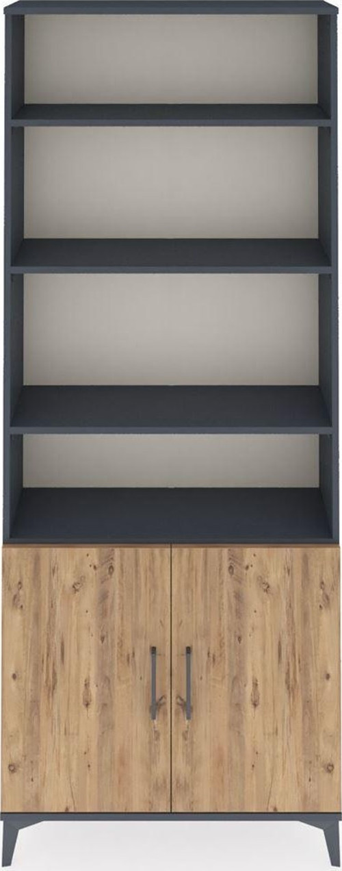 Arges Dolap 5 Raflı 2 Kapaklı 88 x 30 x 221 cm Antrasit - Çam