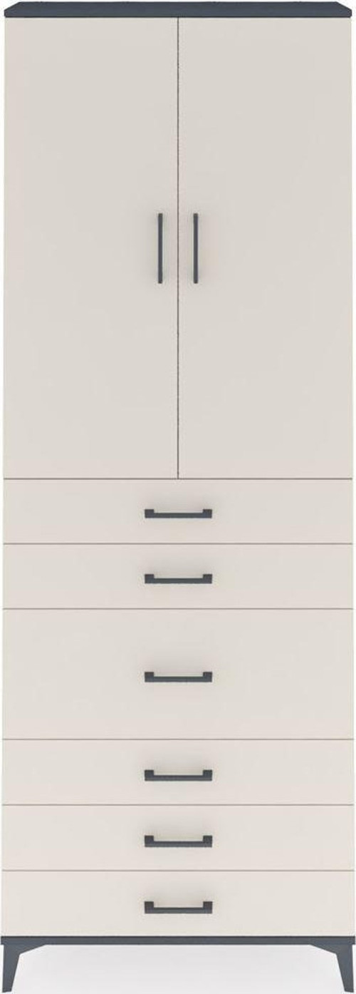 Arges Dolap 4 Raflı 4 Çekmeceli 2 Kapaklı 88x30x243 Antrasit-Aytaşı