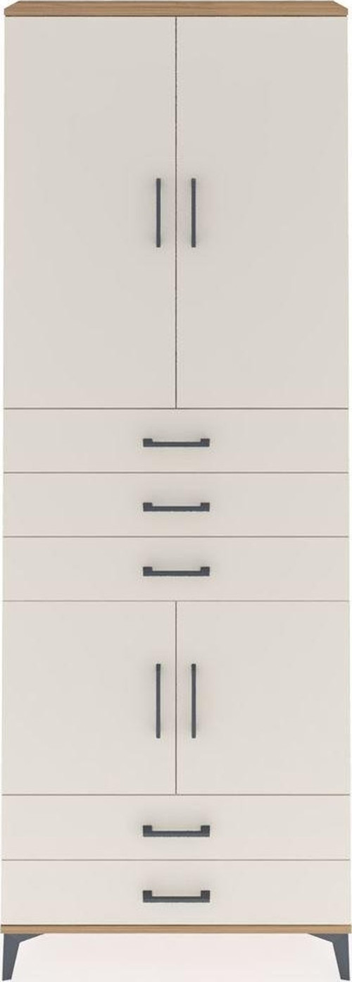 Arges Dolap 4 Raflı 5 Çekmeceli 4 Kapaklı 88x30x243 Çam-Aytaşı