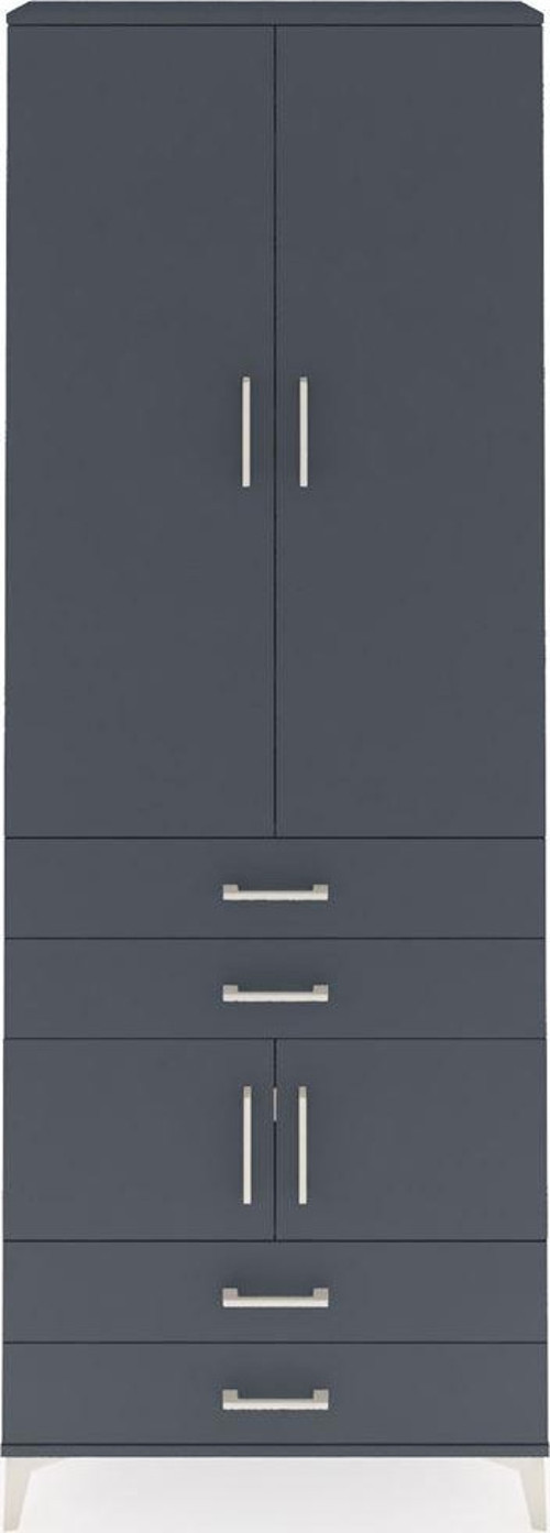 Arges Dolap 5 Raflı 4 Çekmeceli 4 Kapaklı 88x30x243 Antrasit-Antrasit