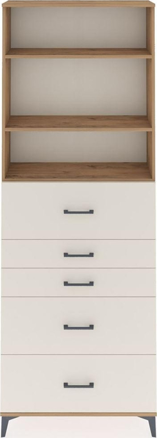 Arges Dolap 3 Raflı 5 Çekmeceli 88x30x243 Çam-Aytaşı