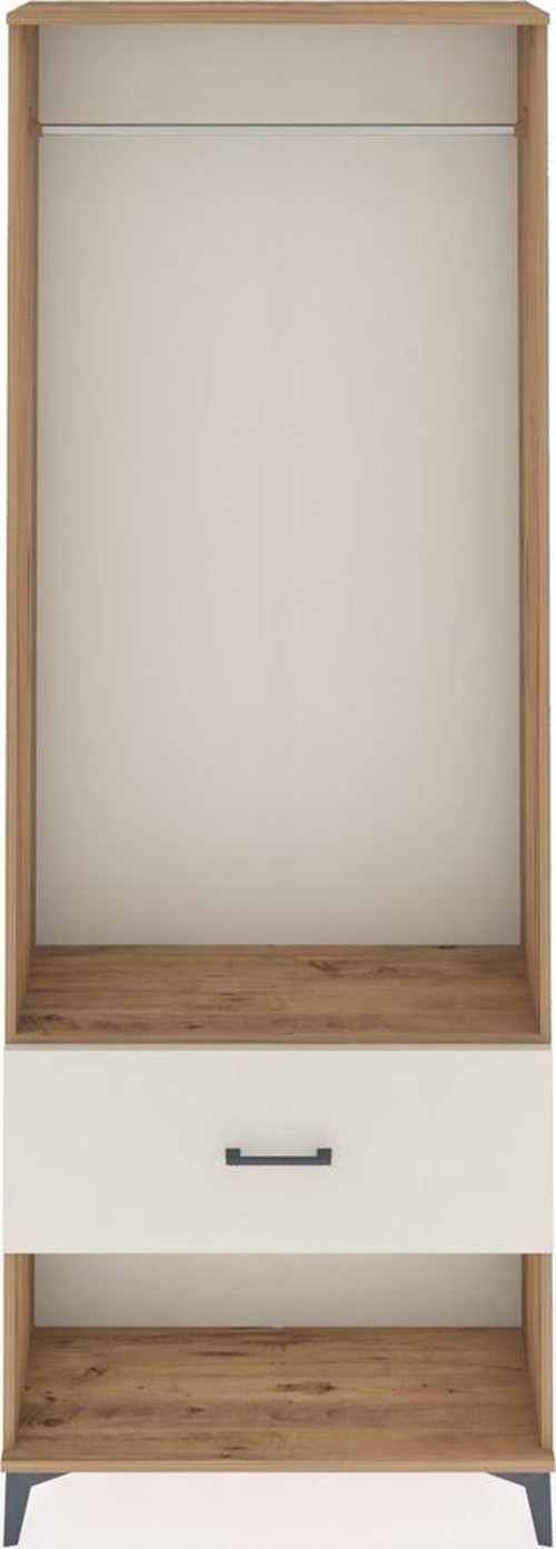 Arges Dolap Tek Raflı Tek Çekmeceli Tek Askılı 88x30x243 Çam-Aytaşı