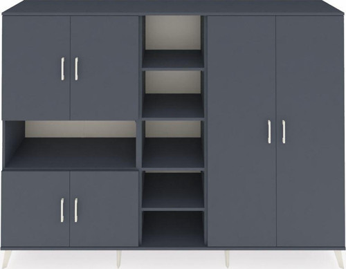 Hyperion Dolap 13 Raflı 6 Kapaklı 220x44x163 Antrasit-Antrasit