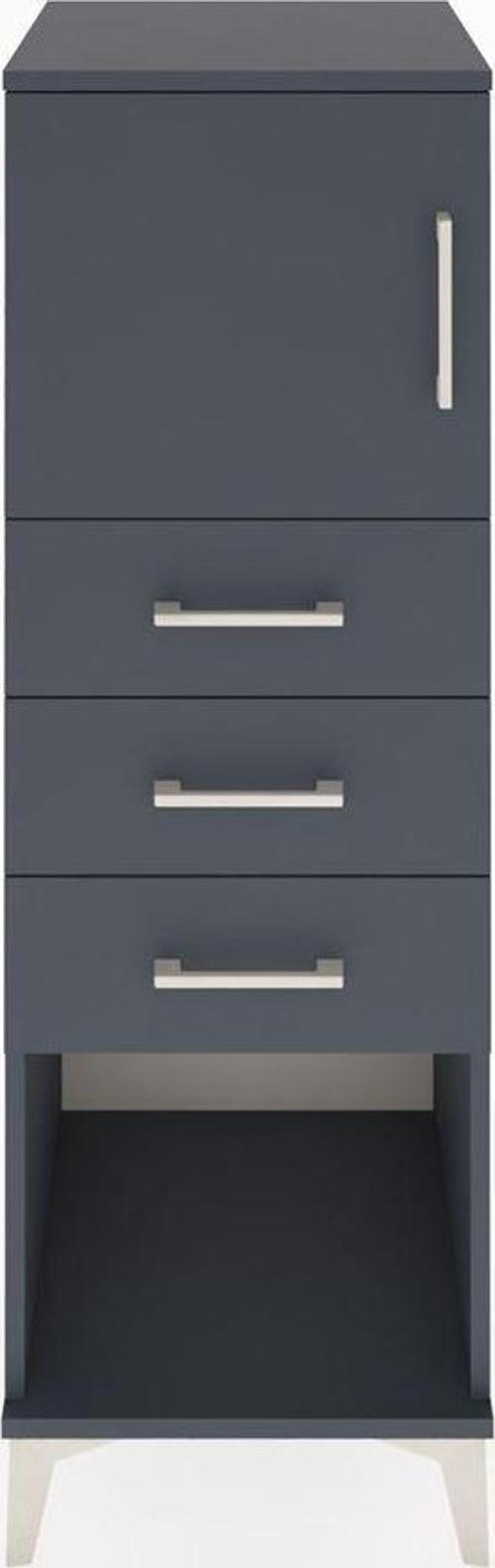 Hyperion Dolap Tek Raflı 3 Çekmeceli Tek Kapaklı 44x44x134 Antrasit-Antrasit