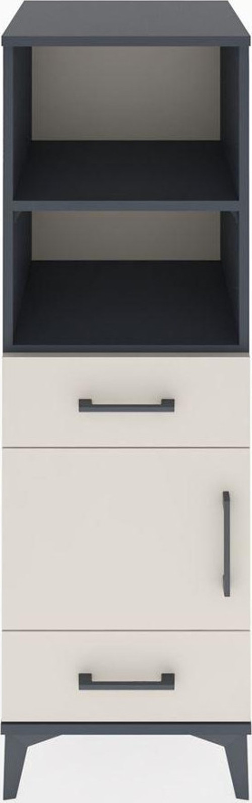 Hyperion Dolap 3 Raflı 2 Çekmeceli 1 Kapaklı 44 x 44 x 134 cm Antrasit - Aytaşı