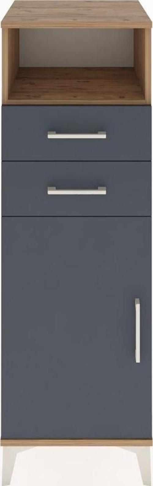 Hyperion Dolap 2 Raflı 2 Çekmeceli Tek Kapaklı 44x44x134 Çam-Antrasit