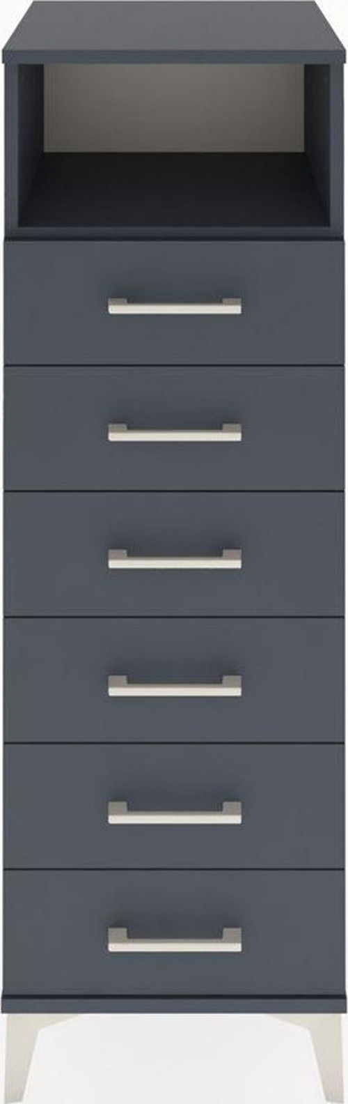 Hyperion Dolap 1 Raflı 6 Çekmeceli 44 x 44 x 134 cm Antrasit - Antrasit