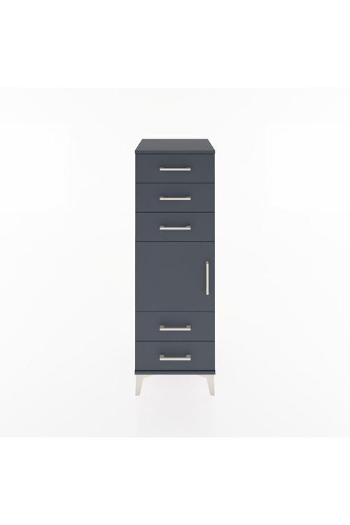 Hyperion Dolap 1 Raflı 5 Çekmeceli 1 Kapaklı 44 x 44 x 134 cm Antrasit - Antrasit