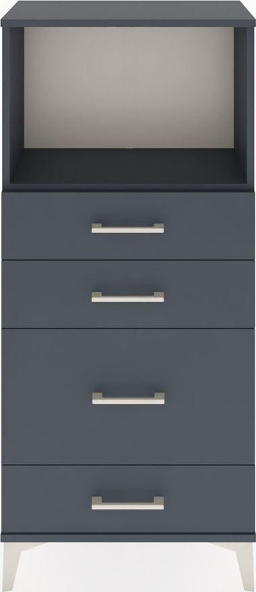 Hyperion Dolap 1 Raflı 4 Çekmeceli 60 x 44 x 134 cm Antrasit - Antrasit