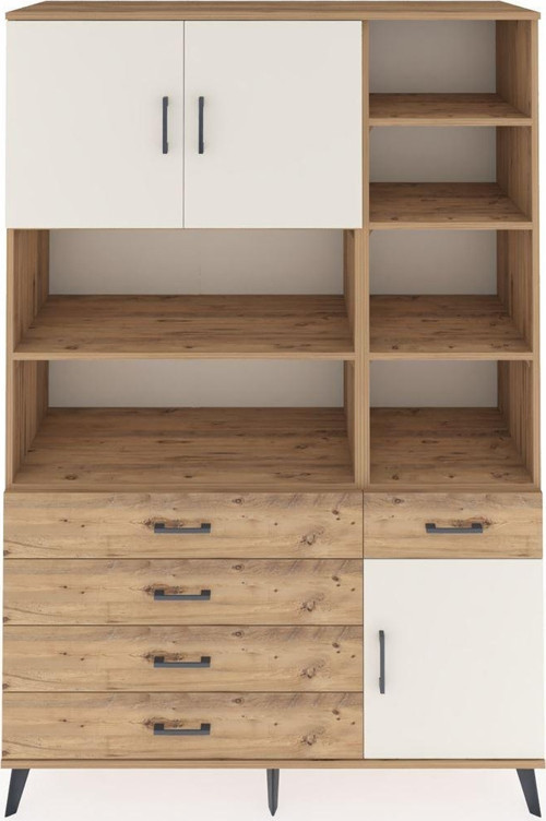 Hyperion Dolap 9 Raflı 5 Çekmeceli 3 Kapaklı 132 x 44 x 195 cm Çam - Aytaşı - Çam