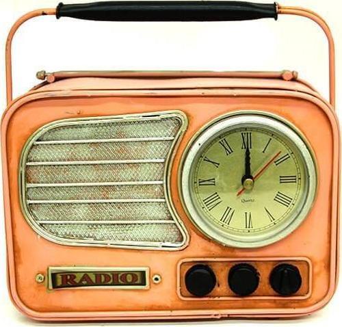 Dekoratif Metal Radyo Saat Masa Saati Vintage Ev Ofis Hediyelik