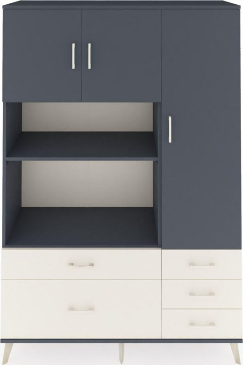 Hyperion Dolap 7 Raflı 5 Çekmeceli 3 Kapaklı 132 x 44 x 195 cm Antrasit - Antrasit - Aytaşı