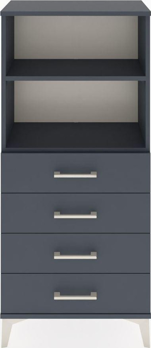 Hyperion Dolap 2 Raflı 4 Çekmeceli 60 x 44 x 134 cm Antrasit - Antrasit