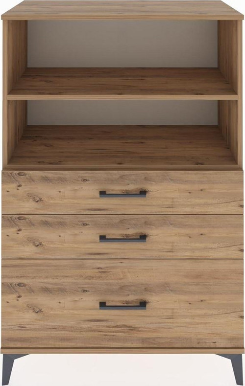 Hyperion Dolap 2 Raflı 3 Çekmeceli 88x44x134 Çam-Çam