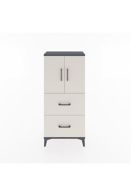 Hyperion Dolap 1 Raflı 2 Çekmeceli 2 Kapaklı 60 x 44 x 134 cm Antrasit - Aytaşı