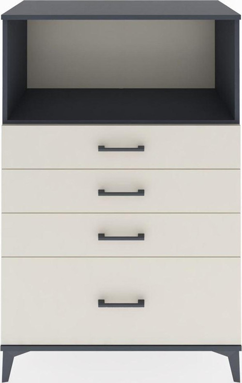 Hyperion Dolap Tek Raflı 4 Çekmeceli 88x44x134 Antrasit-Aytaşı