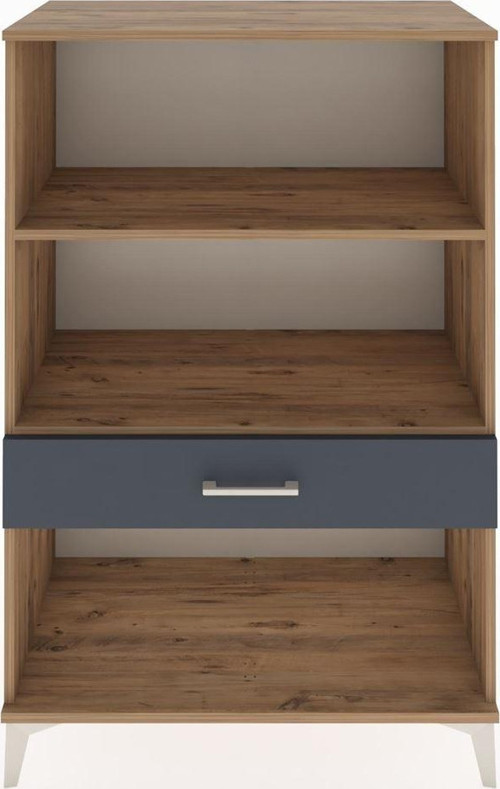 Hyperion Dolap 2 Raflı Tek Çekmeceli 88x44x134 Çam-Antrasit