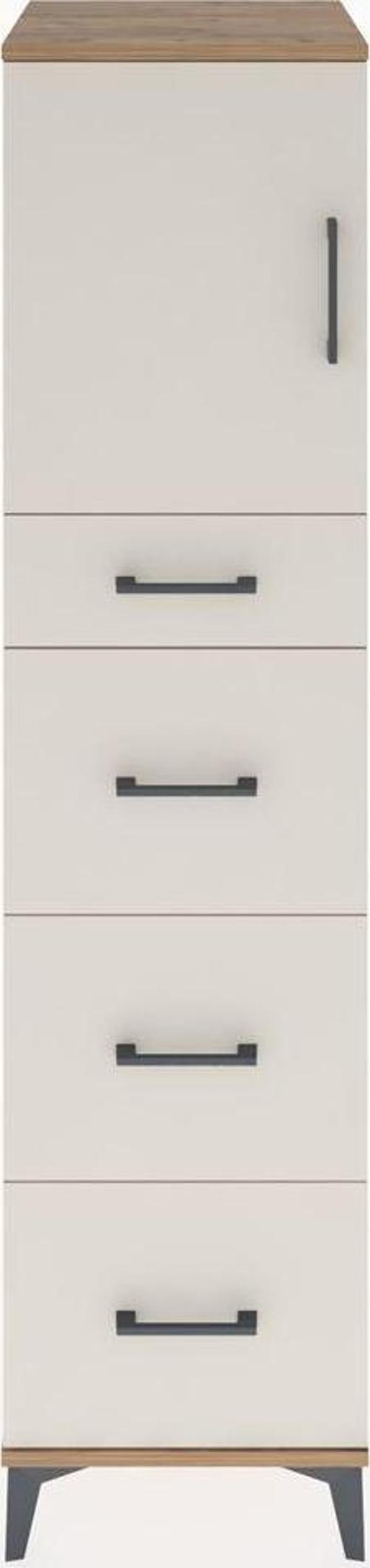 Hyperion Dolap Tek Raflı 4 Çekmeceli Tek Kapaklı 44x44x182 Çam-Aytaşı