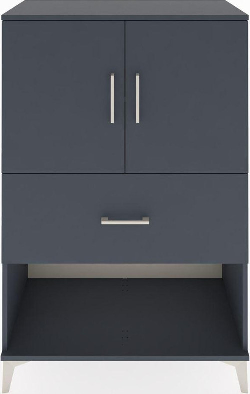 Hyperion Dolap 2 Raflı Tek Çekmeceli 2 Kapaklı 88x44x134 Antrasit-Antrasit
